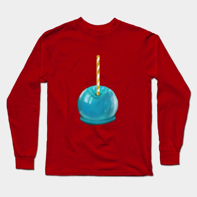 Blue Candy Apple Long Sleeve T-Shirt by PeggyNovak